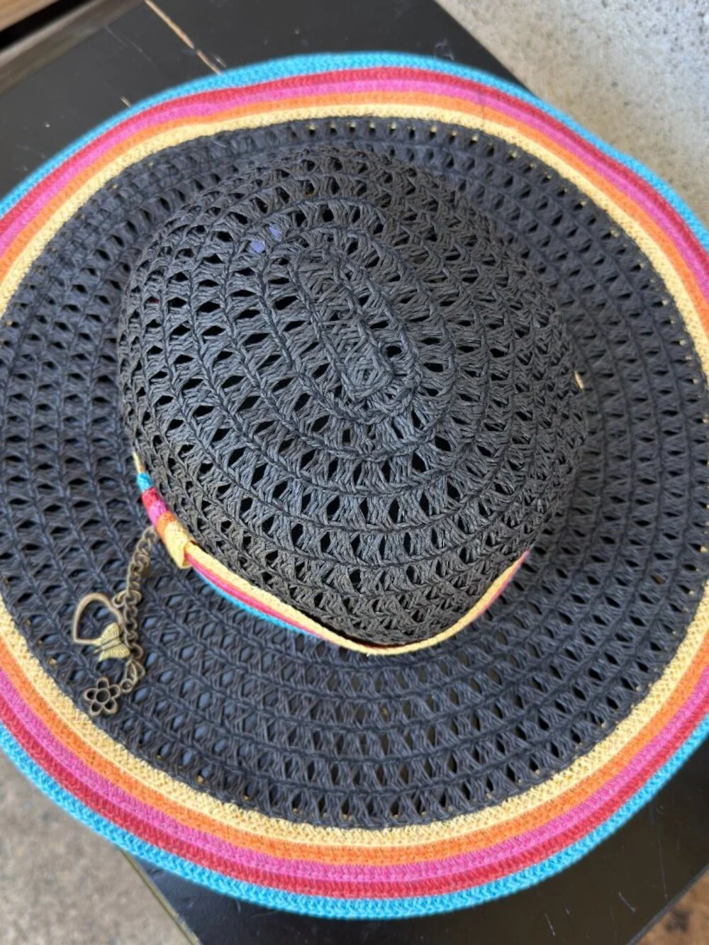 Piper & Blue - Black Sun Hat with Colorful Trim